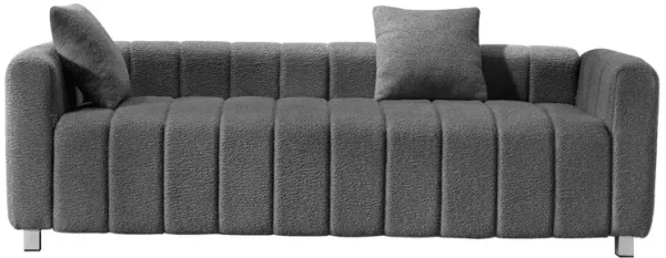 Mondawe 82x30" Modern Teddy Velvet Sofa,2-3 Seat Mid Century Indoor Couch, Exquisite Upholstered Loveseat with Striped Decoration for Living Room,Bedroom