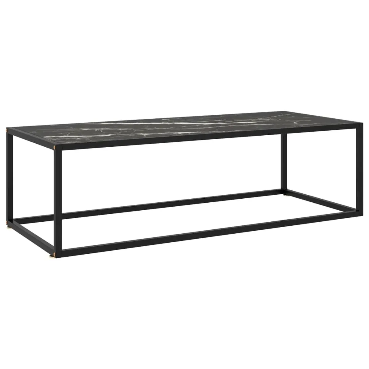 vidaXL Coffee Table Black with Black Marble Glass 47.2x19.7x13.8