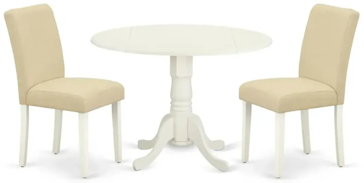 Dining Room Set Linen White, DLAB3-LWH-02