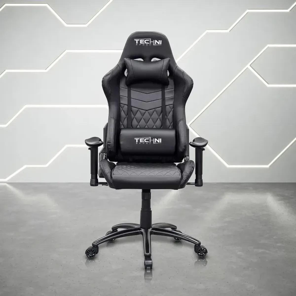 Techni Sport TS-5100 Ergonomic, High Back, Racer Style, Video Gaming Chair, Black