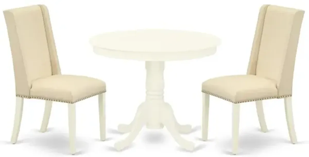 Dining Room Set Linen White, ANFL3-LWH-01