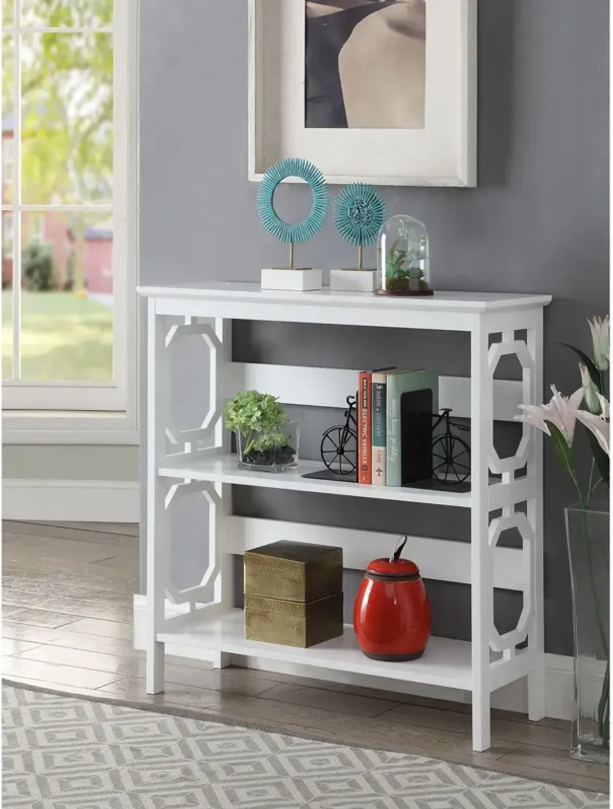 Convenience Concepts Omega 3 Tier Bookcase, White