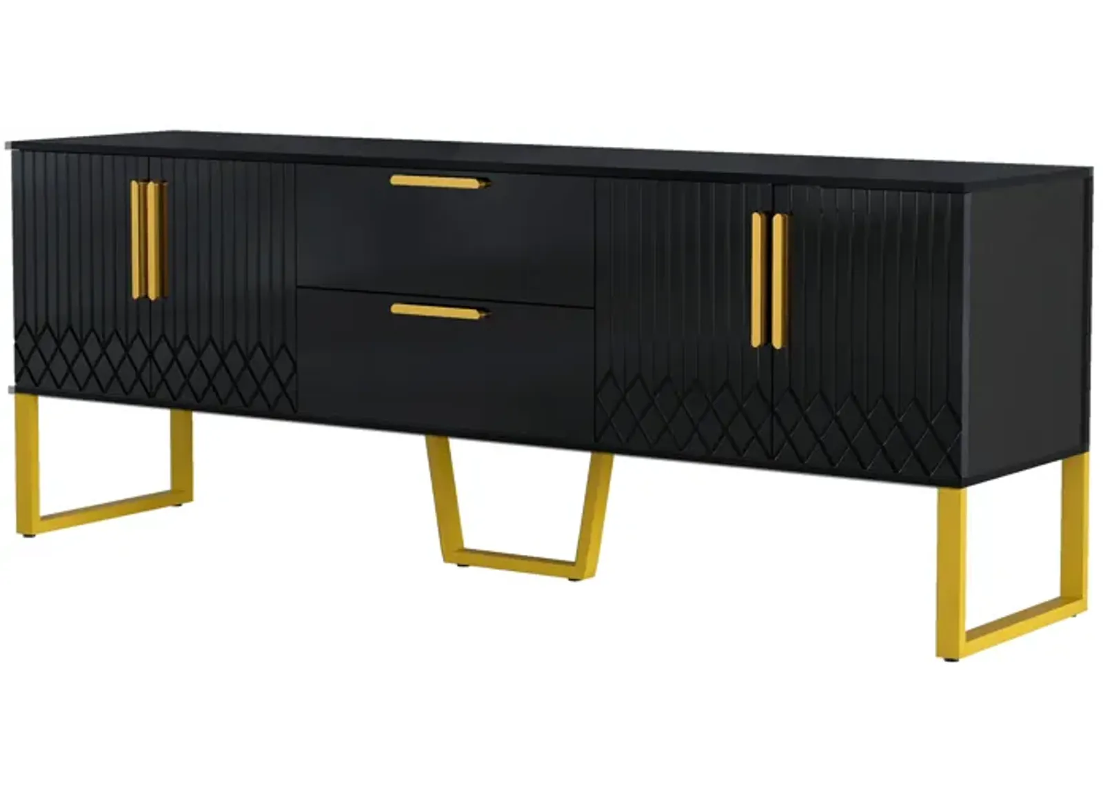 Black TV Console for 75-Inch TVs with Storage