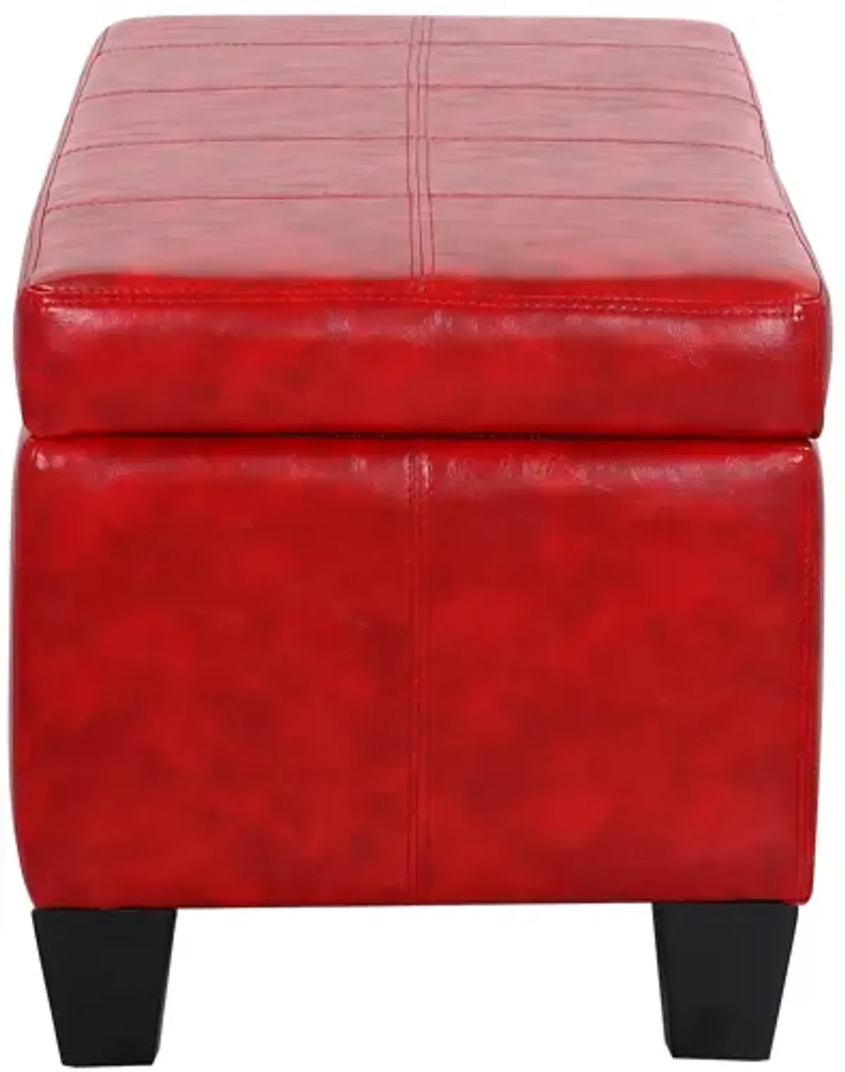 WestinTrends 42" Wide Faux Leather Rectangle Ottoman With Storage