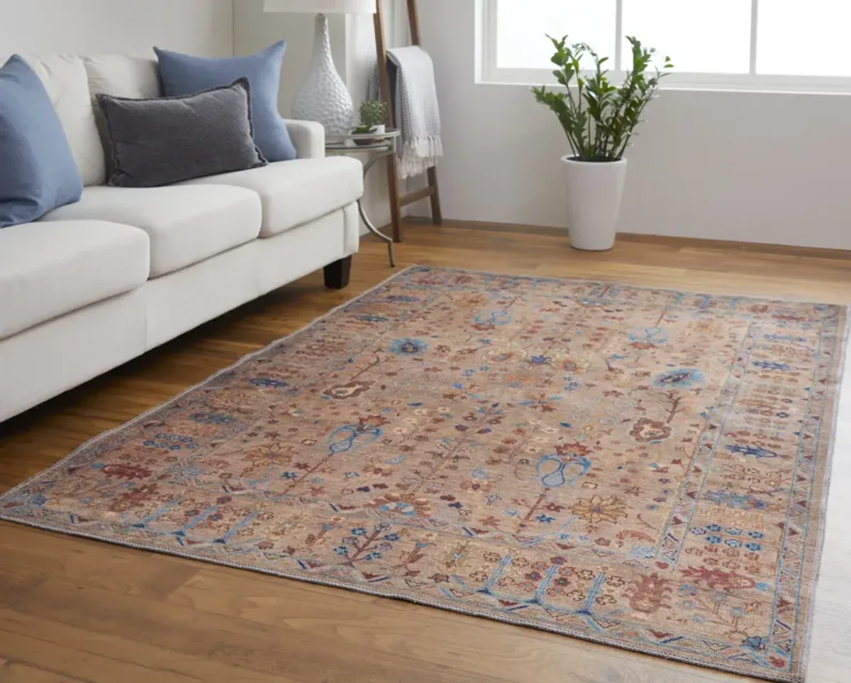 Rawlins 39HPF Tan/Pink/Blue 2'7" x 8' Rug