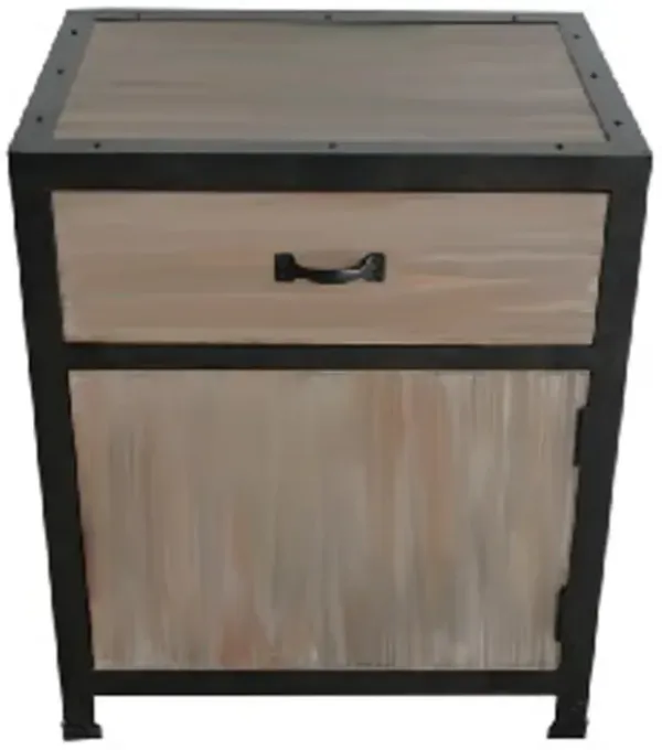 Hivvago 20 Inch  Brown Solid Wood End Table With Drawer