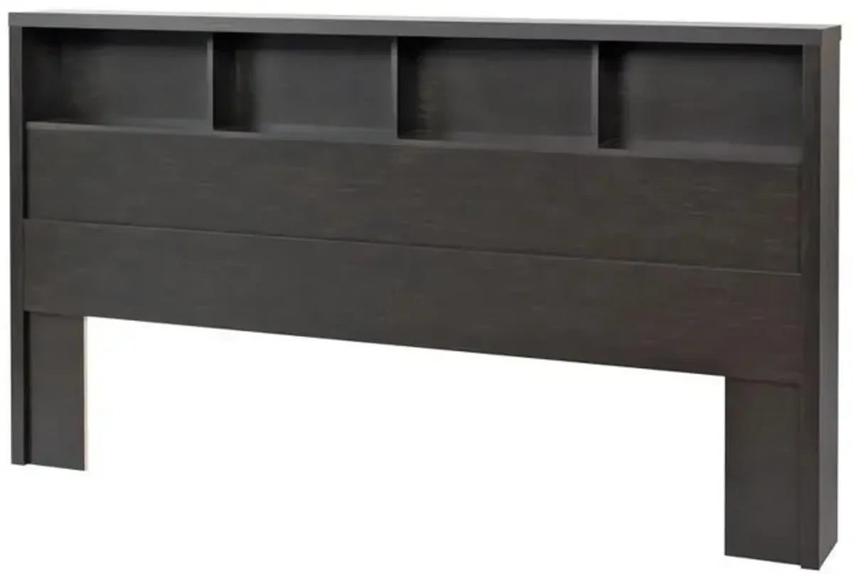 Hivvago King size Bookcase Headboard in Espresso Wood Finish