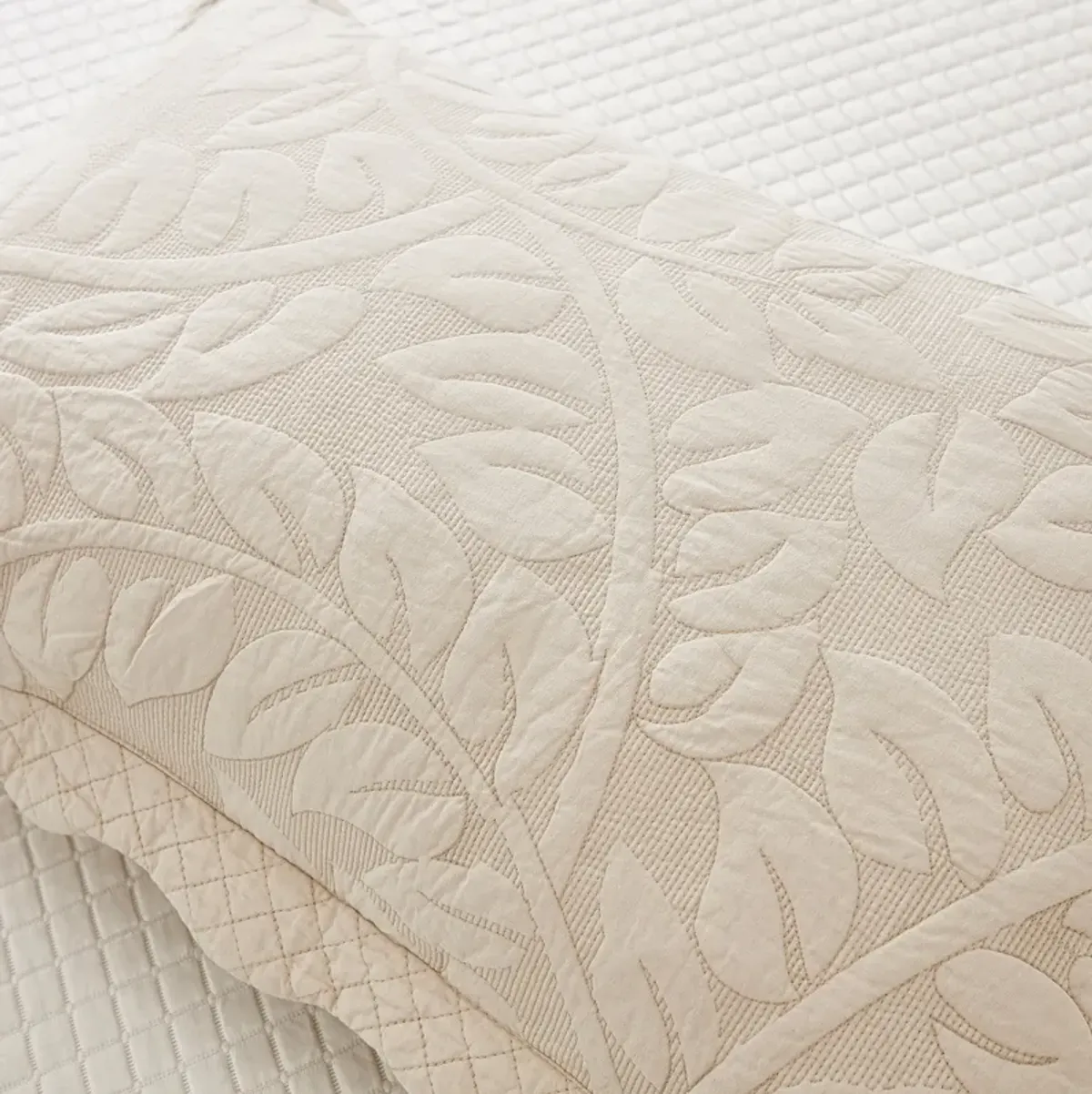 MarCielo 2 Piece 100% Cotton Quilted Pillow Shams Embroidered Farmhouse