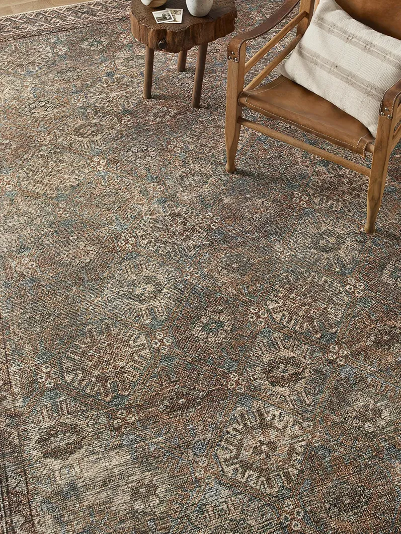 Billie BIL04 Aqua/Rust 6' x 9' Rug