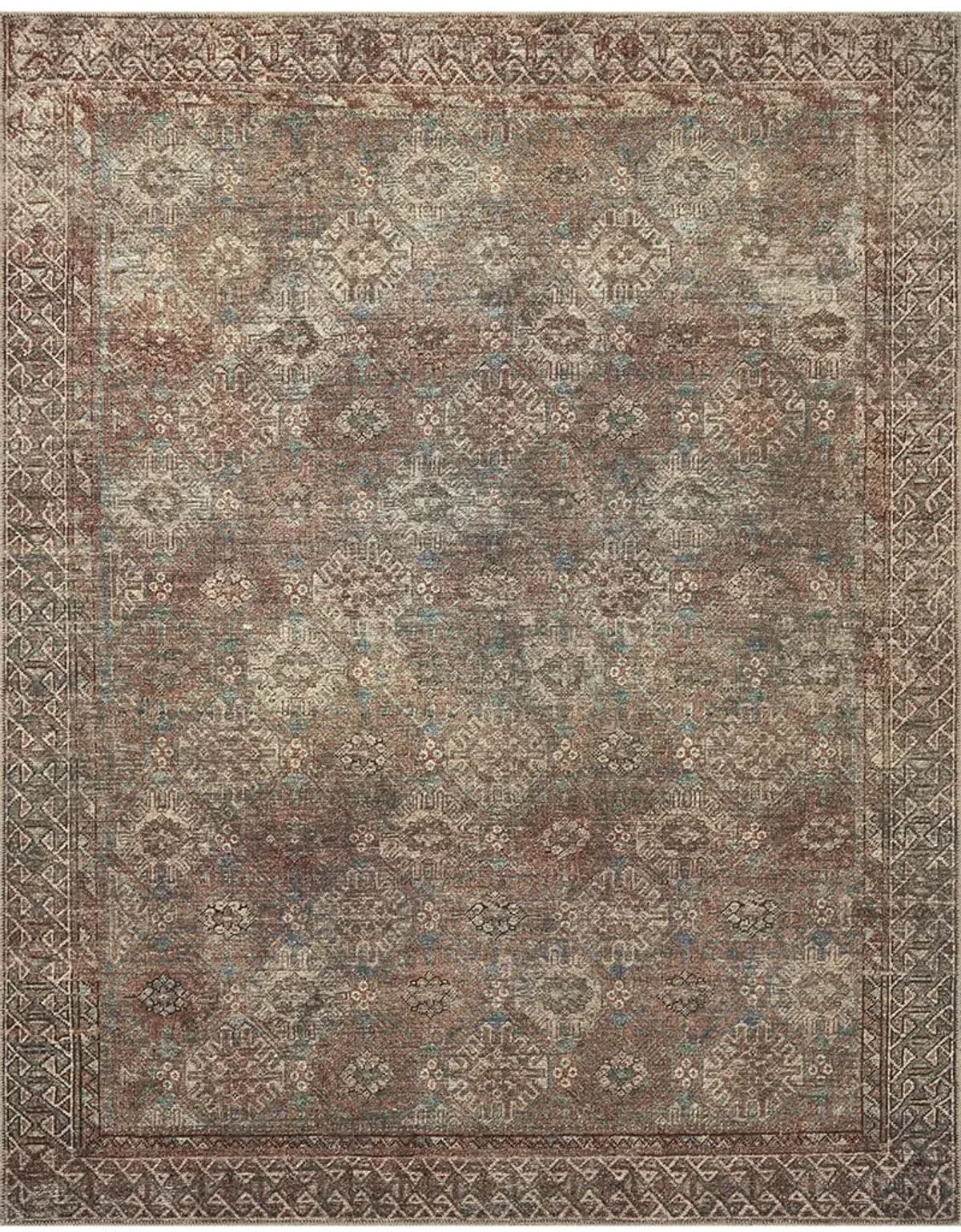 Billie BIL04 Aqua/Rust 6' x 9' Rug