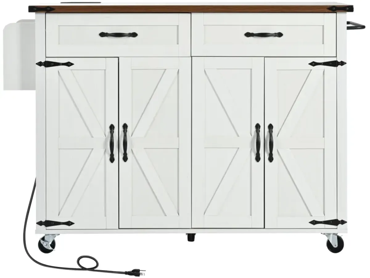 Merax Kitchen Storage Island with Drop Leaf