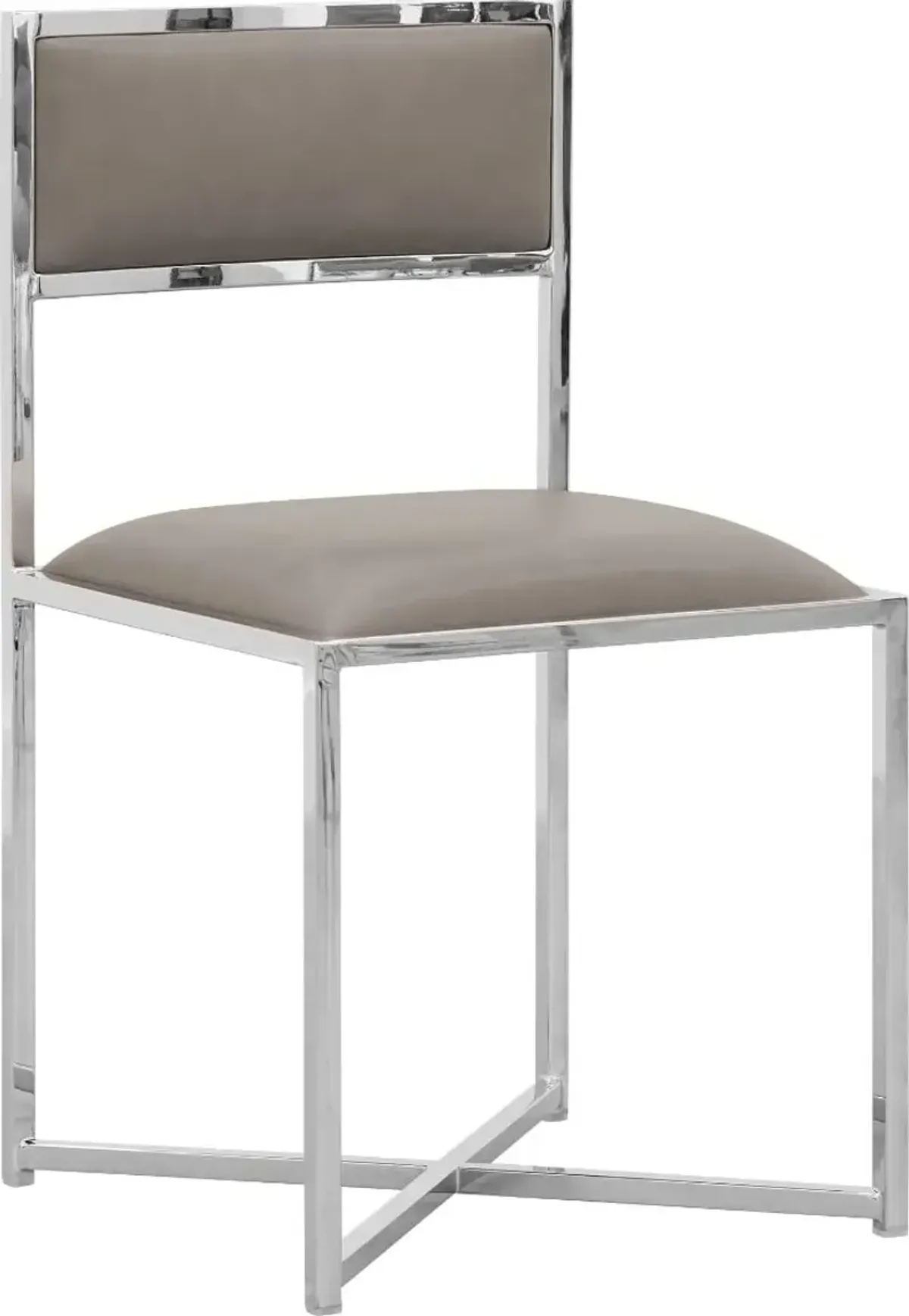 Amalfi X-Base Chair in Taupe Leather - Set of 2