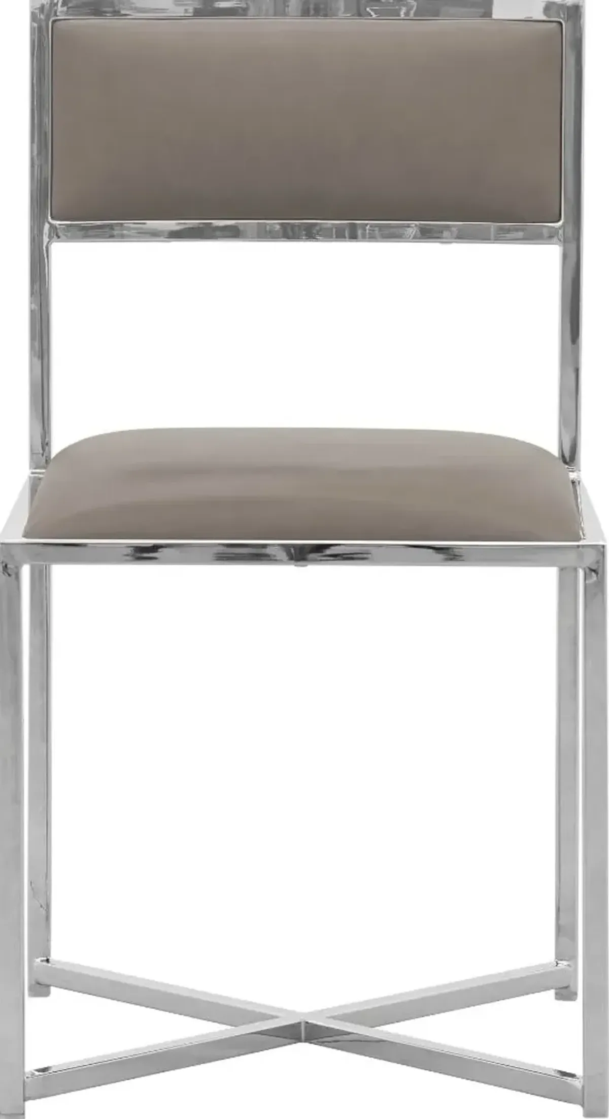 Amalfi X-Base Chair in Taupe Leather - Set of 2