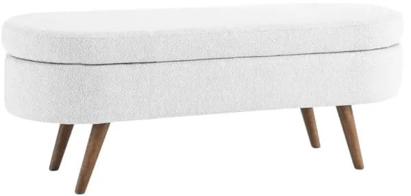 Mid-Century Modern Style Linen Bedroom Storage Bed Bench