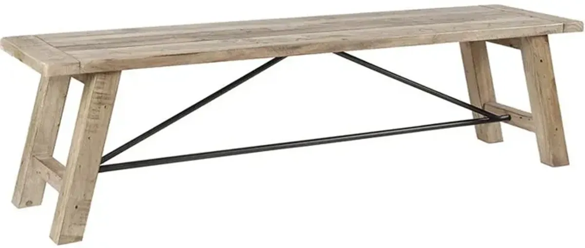 Belen Kox Rustic Reclaimed Pine Dining Bench, Belen Kox