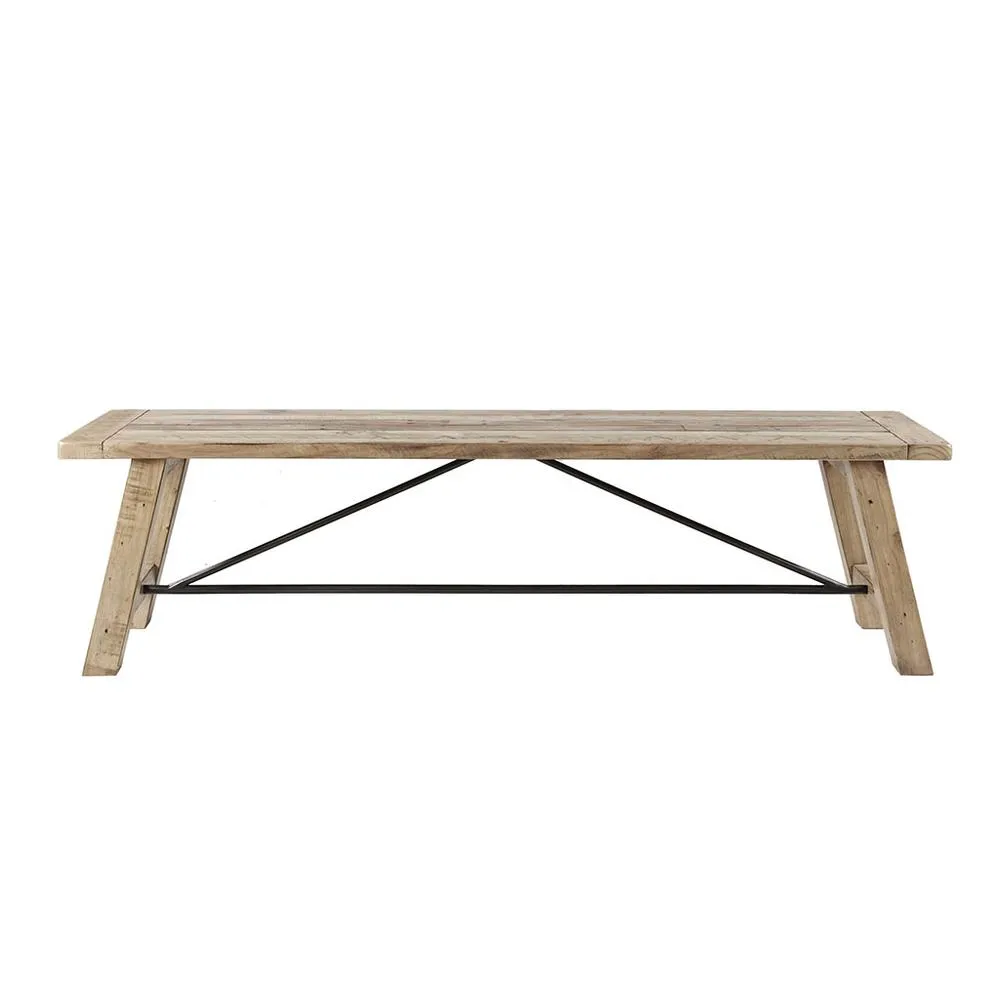 Belen Kox Rustic Reclaimed Pine Dining Bench, Belen Kox