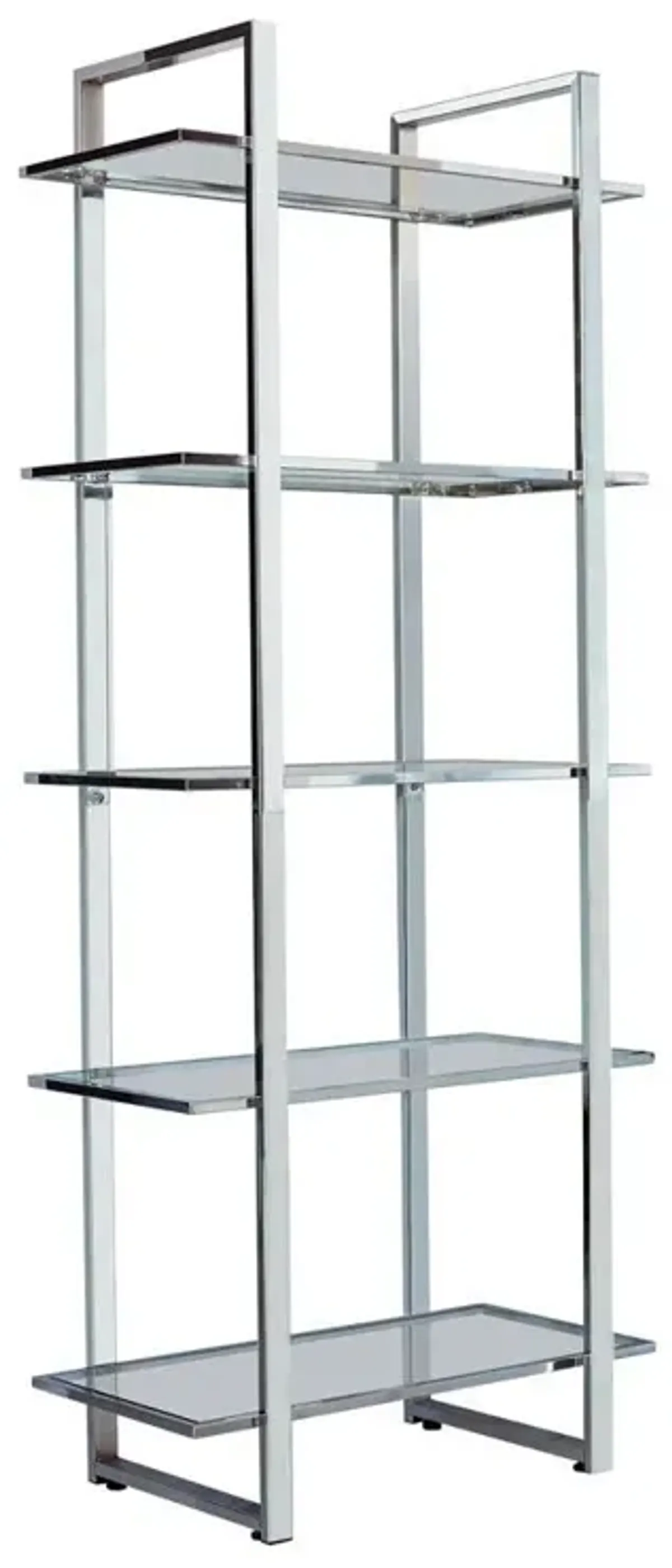 Hartford Glass Shelf Bookcase Chrome