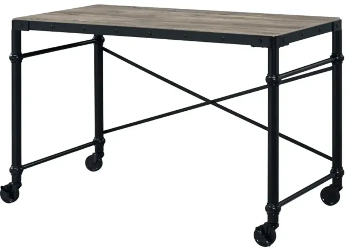 Oklarth Writing Desk in Rustic Oak & Black Finish OF 00103