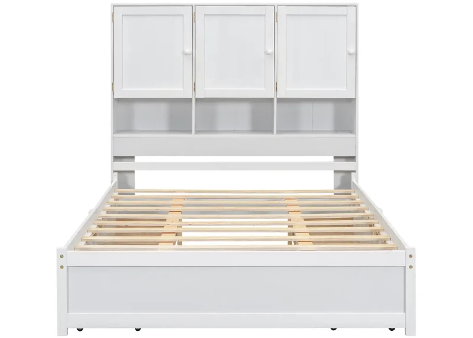 Merax Platform Bed with Storage Headboard and 4 Drawers