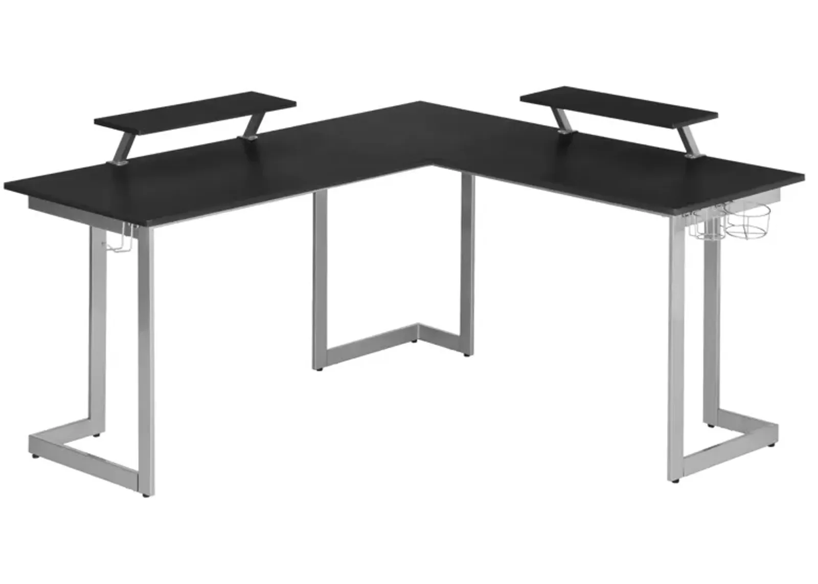 Warrior L-Shaped Gaming Desk, Black