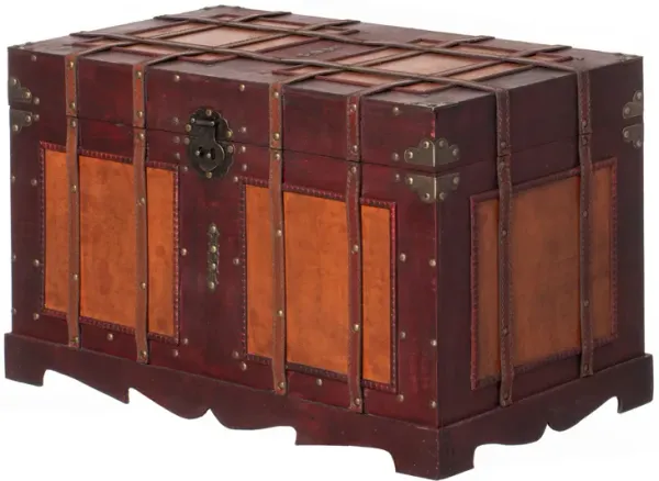 Vintage Storage Chest, Decorative Wooden Trunk, and Keepsake Box - Perfect for the Living Room, Bedroom or Study - Ideal for Blanket Storage or as a Playful Treasure Box for Classrooms