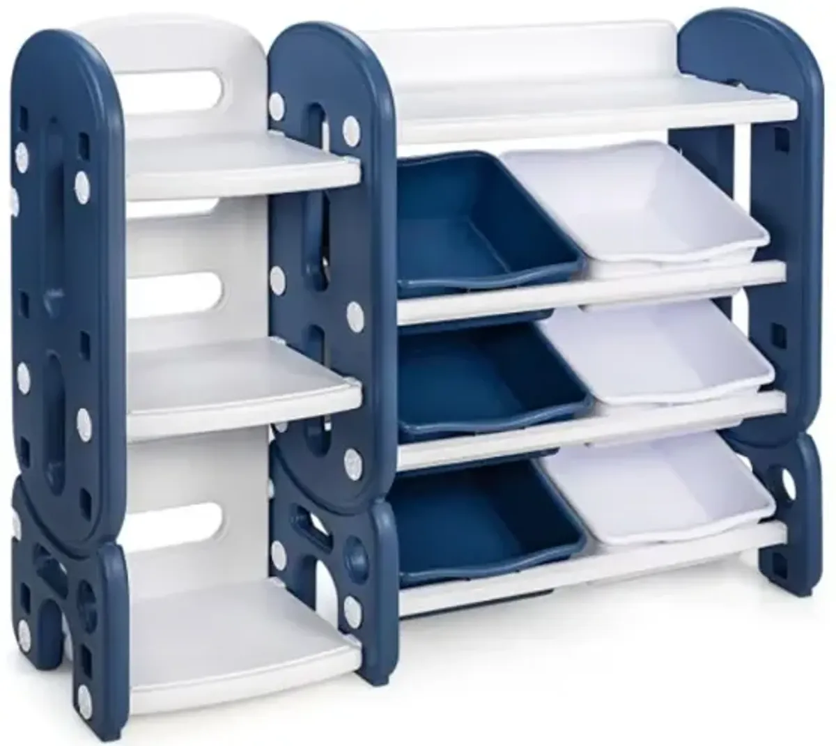 Hivvago Kids Toy Storage Organizer with Bins and Multi-Layer Shelf for Bedroom Playroom