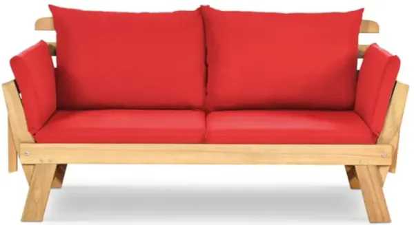 Hivvago Adjustable Patio Convertible Sofa with Thick Cushion