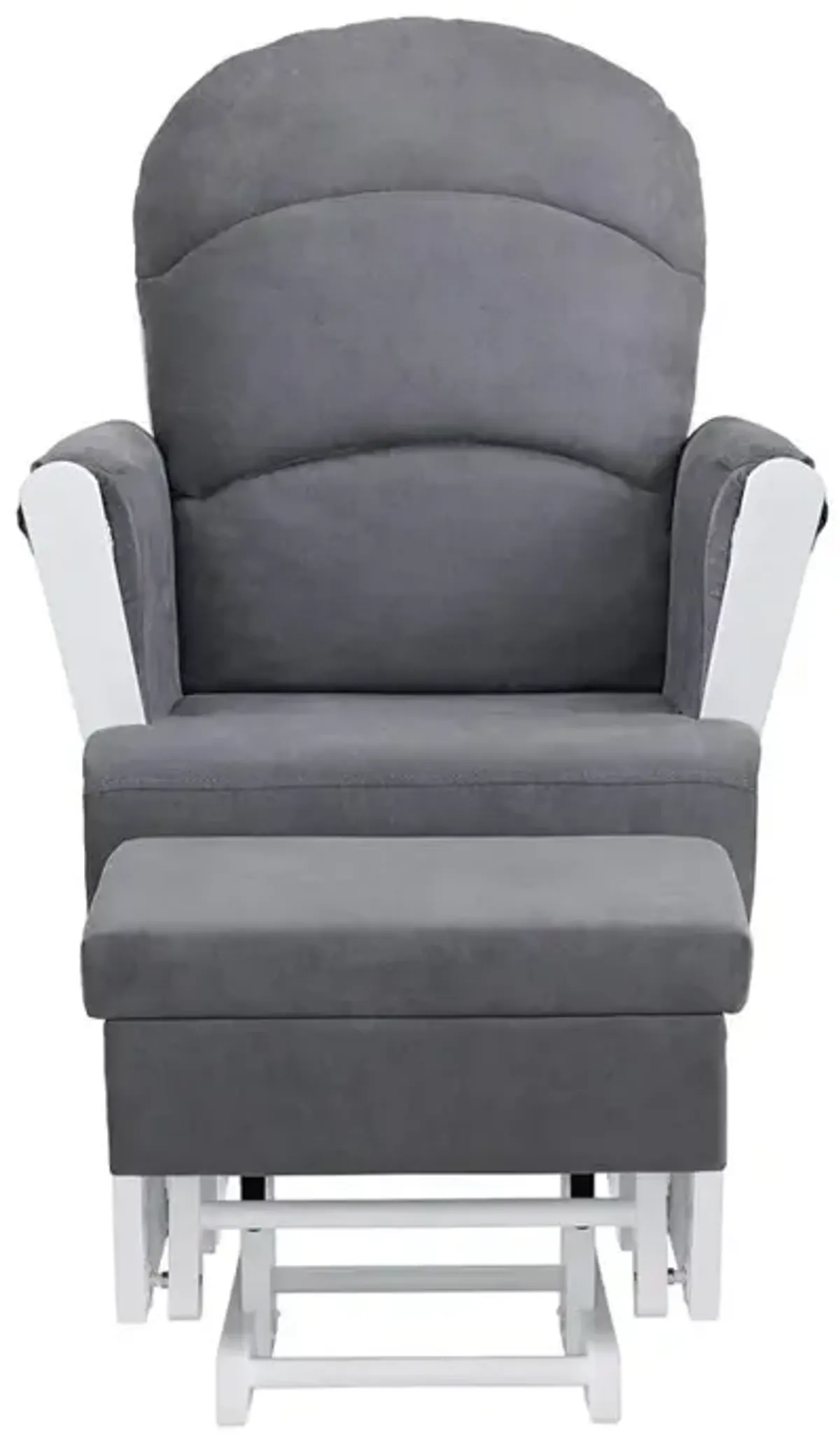 Oxford Baby Soho Baby Essential Wooden Glider White Finish/ Dark Grey Fabric