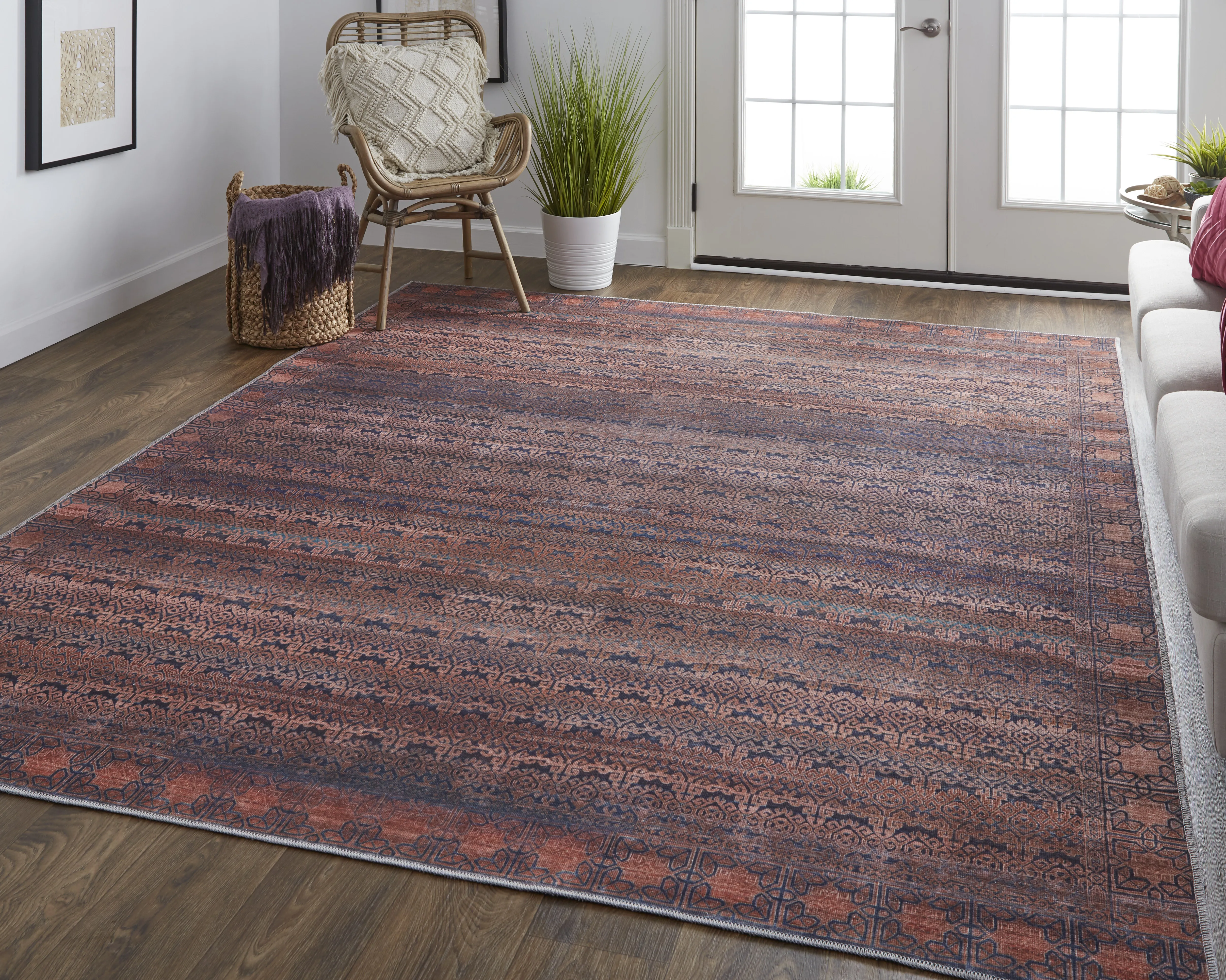 Voss 39H4F Red/Brown/Blue 8'10" x 12' Rug