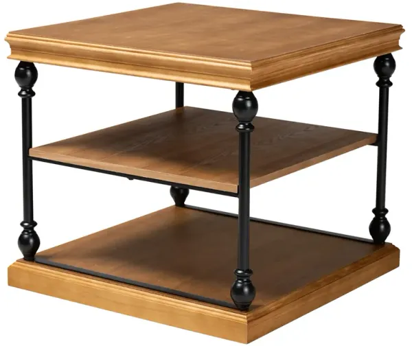 Baxton Studio Sebastian Traditional 3 Tier End Table