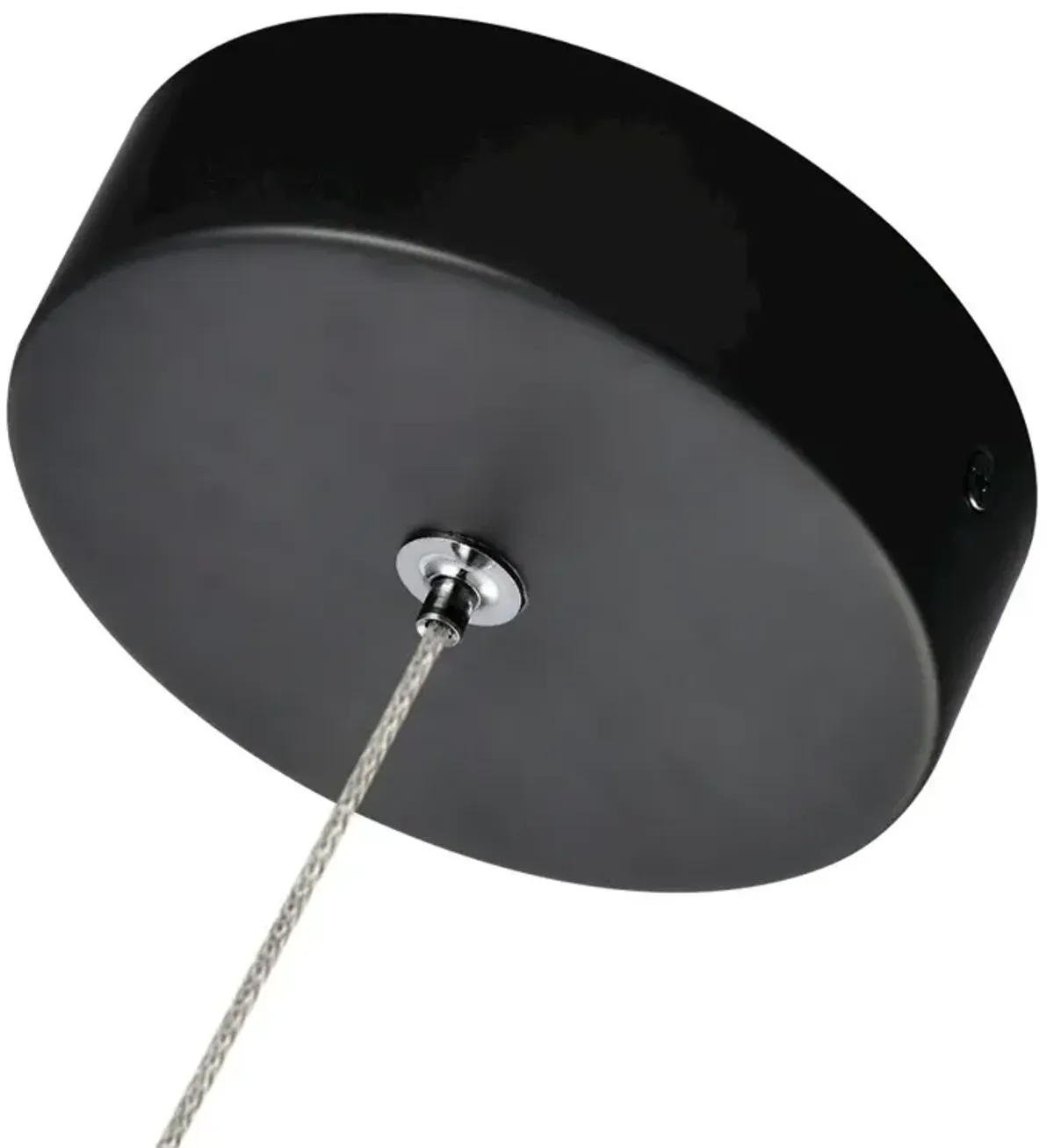 VONN Lighting Integrated LED Height Adjustable Pendant Light with Clear Glass Shade in Black