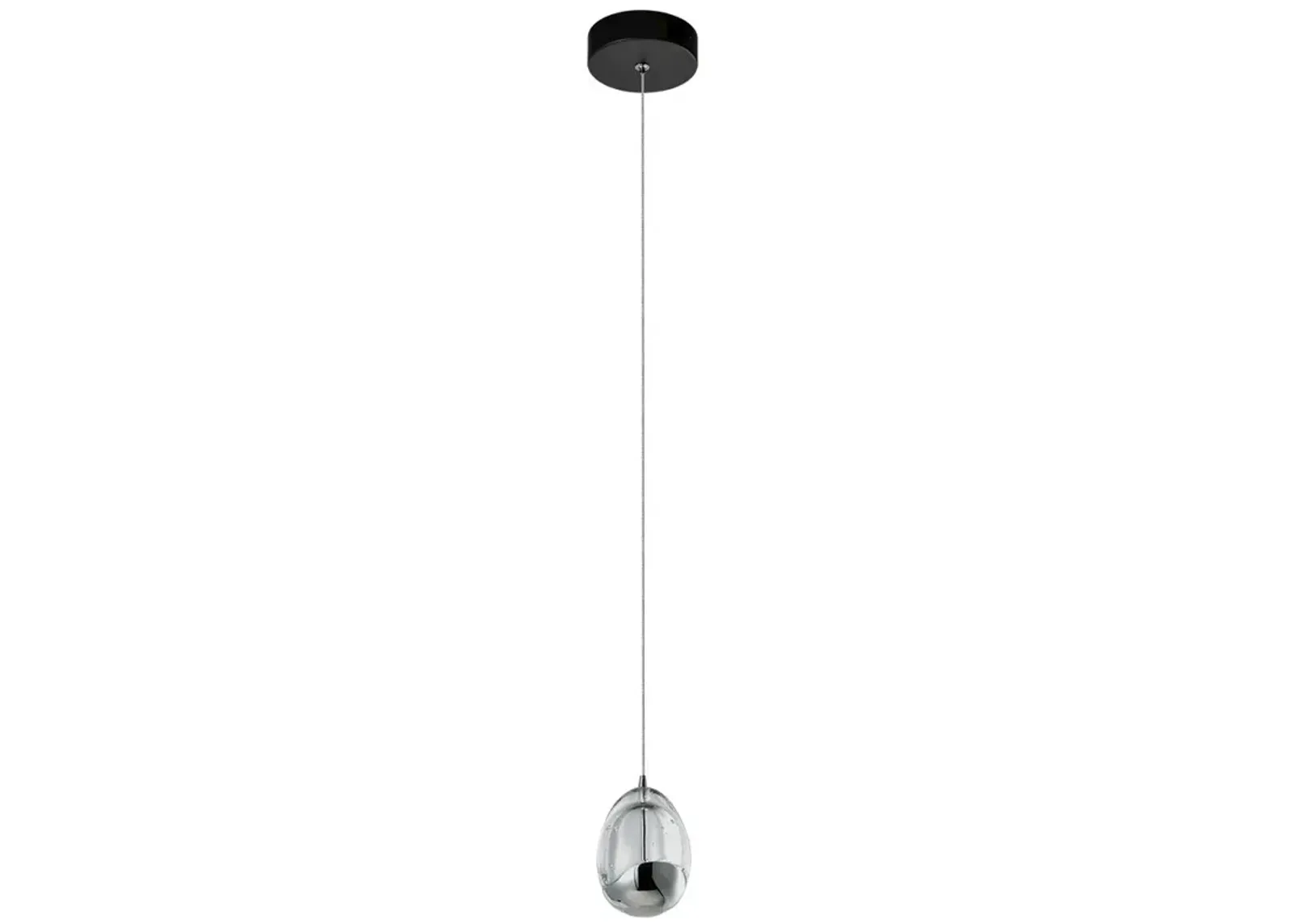 VONN Lighting Integrated LED Height Adjustable Pendant Light with Clear Glass Shade in Black