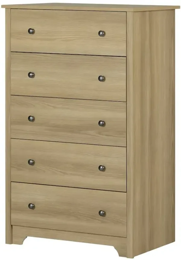 Vito 5-Drawer Chest, Natural Ash