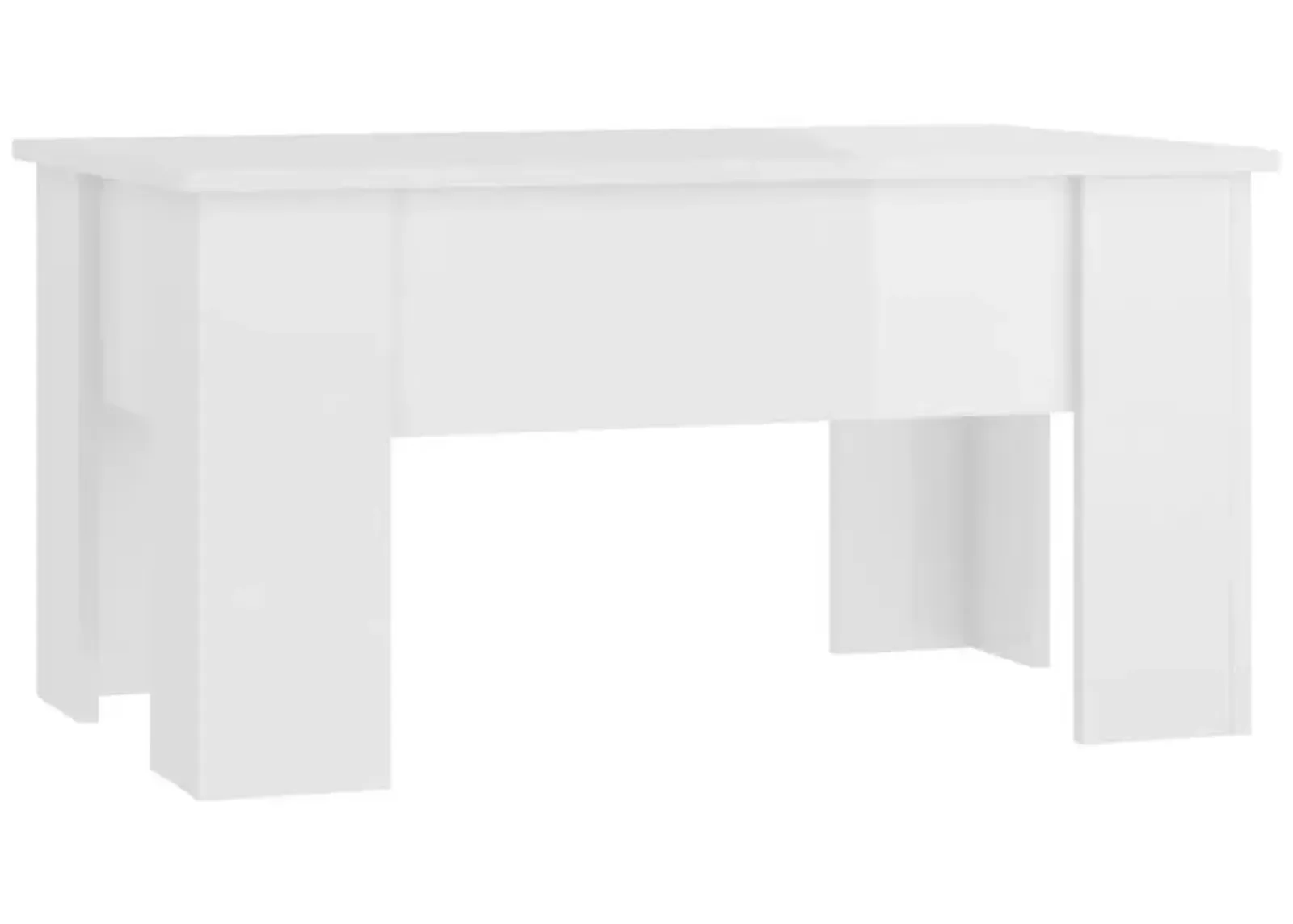 Coffee Table High Gloss White 31.1"x19.3"x16.1" Engineered Wood