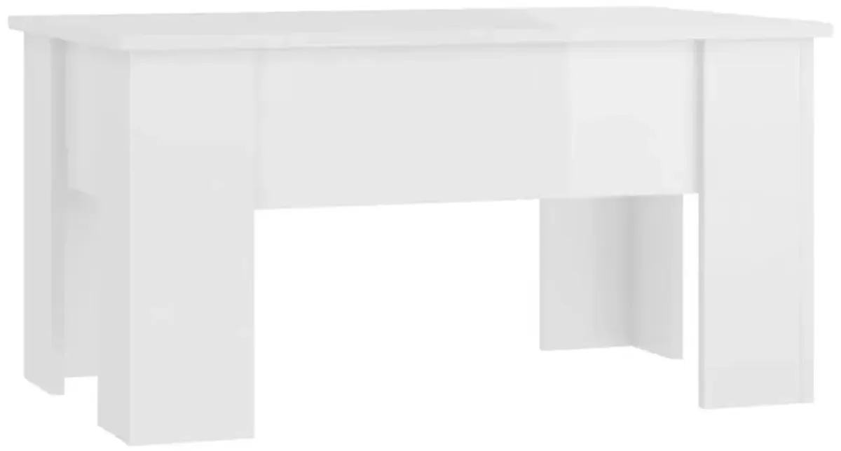 Coffee Table High Gloss White 31.1"x19.3"x16.1" Engineered Wood