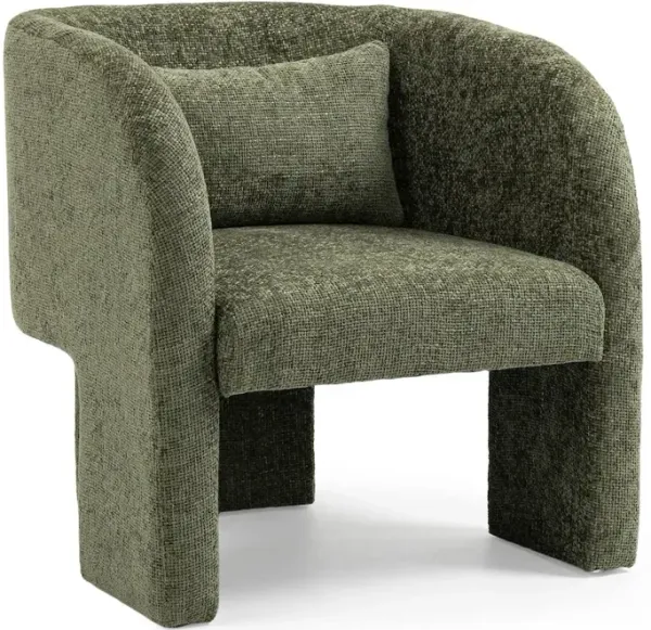 Meridian Furniture Sawyer Green Chenille Fabric Accent Chair