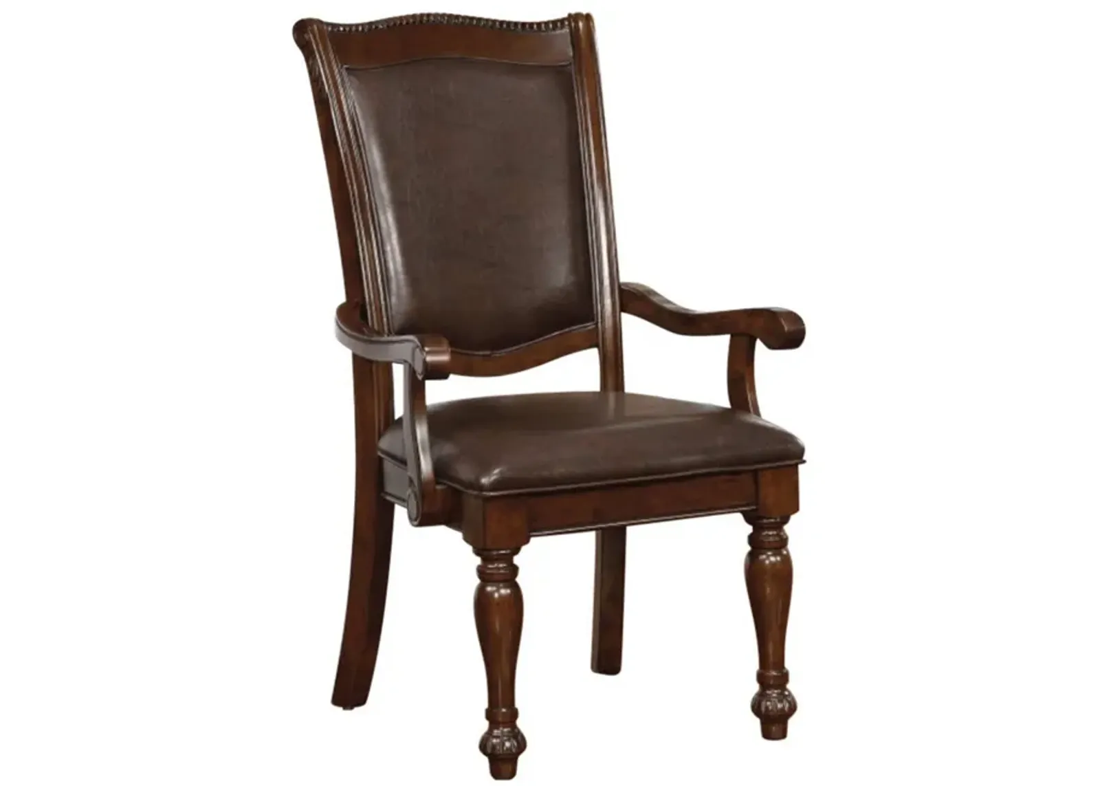 Alpena Traditional Arm Chairs, Set of 2, Cherry Brown - Benzara