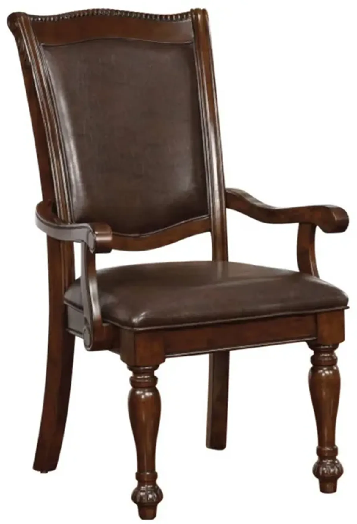 Alpena Traditional Arm Chairs, Set of 2, Cherry Brown - Benzara