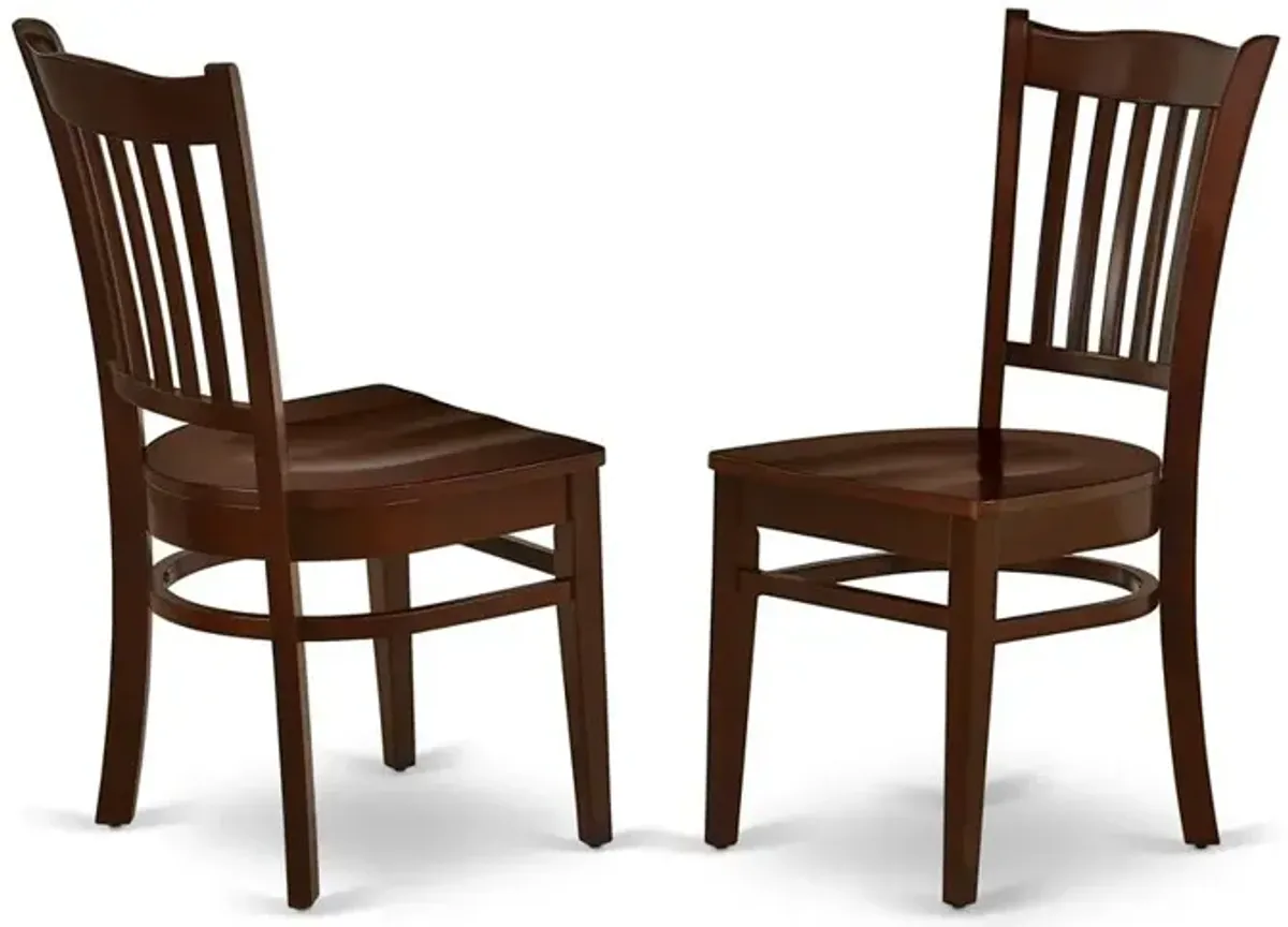 East West Furniture Dining Room Set Mahogany, DOGR7-MAH-W