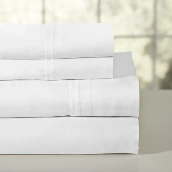 Pointehaven 200 Thread Count Combed Cotton Percale 3 pc Sheet Set