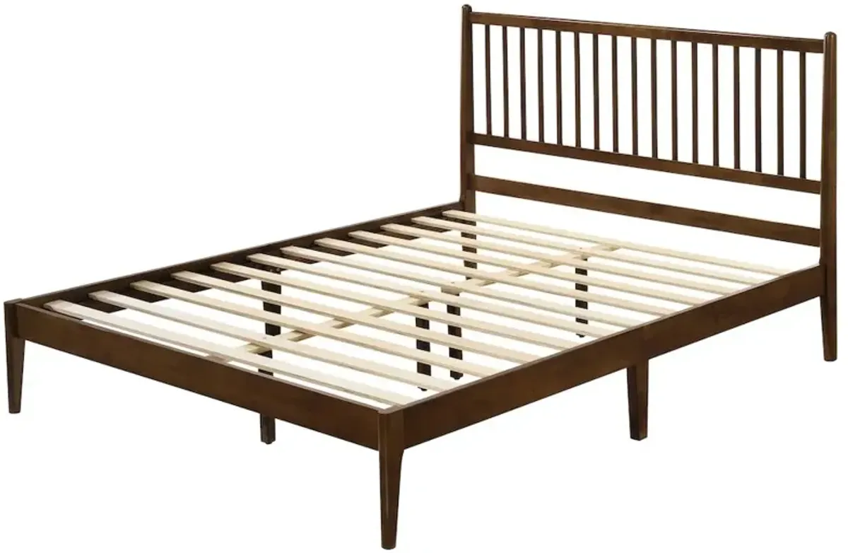 Omax Decor Floyd Wooden Queen size Platform Bed in Walnut Finish