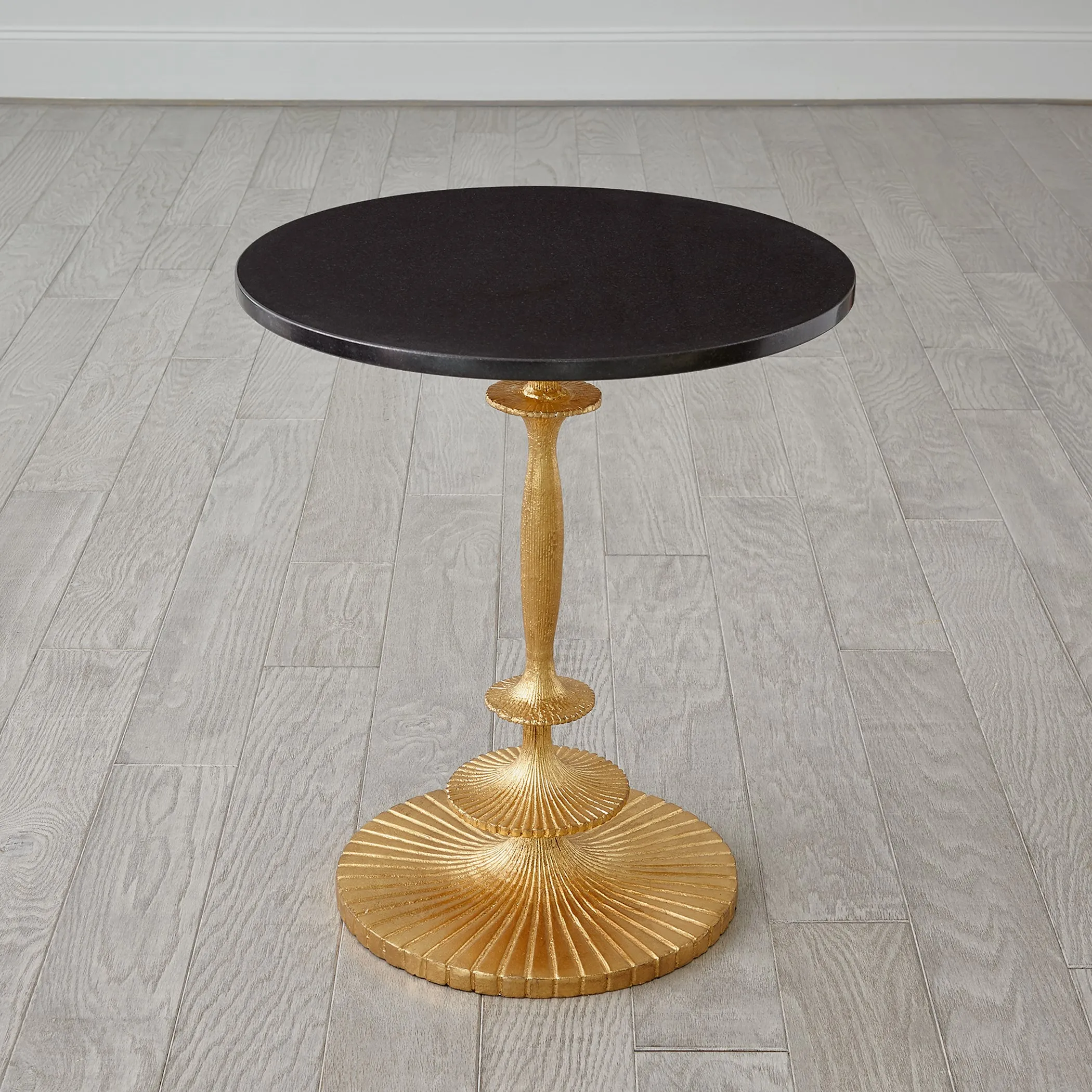 Fluted Side Table- Gold