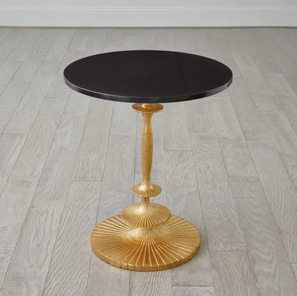 Fluted Side Table- Gold