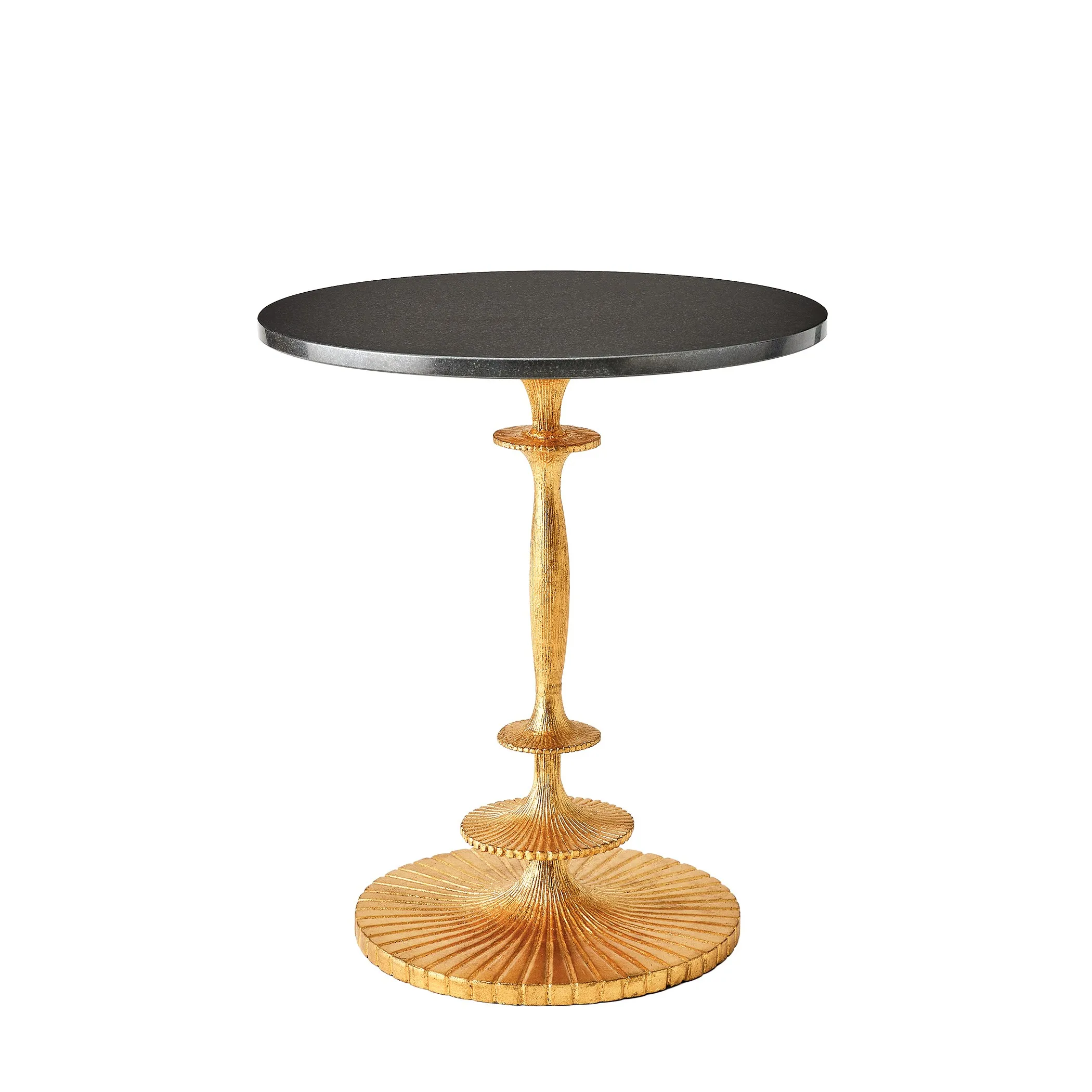 Fluted Side Table- Gold