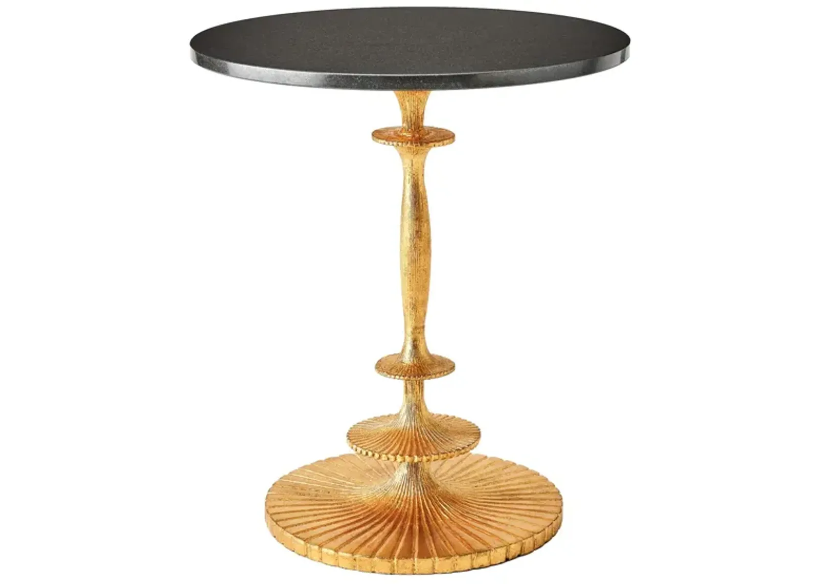 Fluted Side Table- Gold