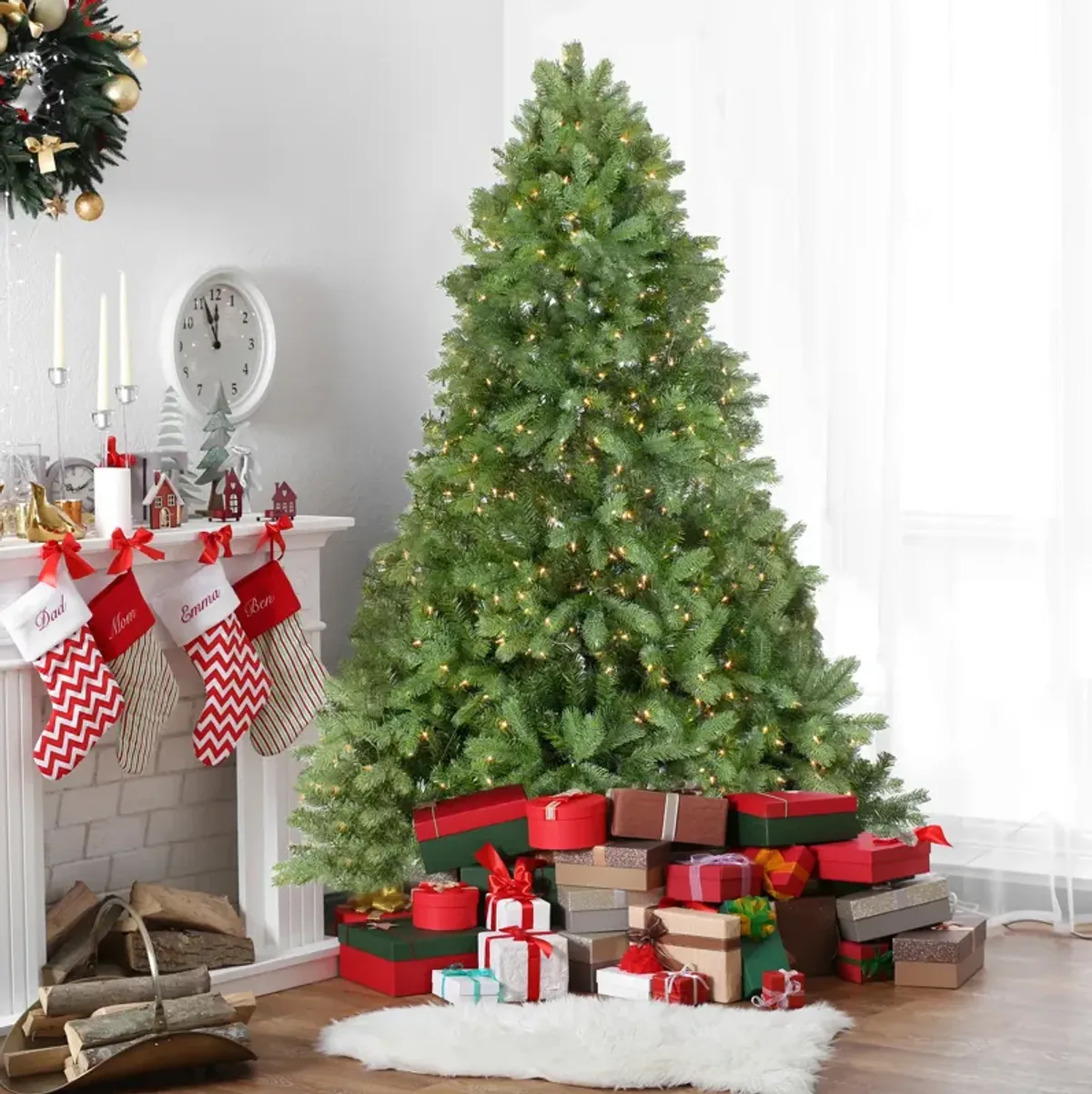 6.5' Pre-Lit Full Noble Fir Artificial Christmas Tree - Clear Lights