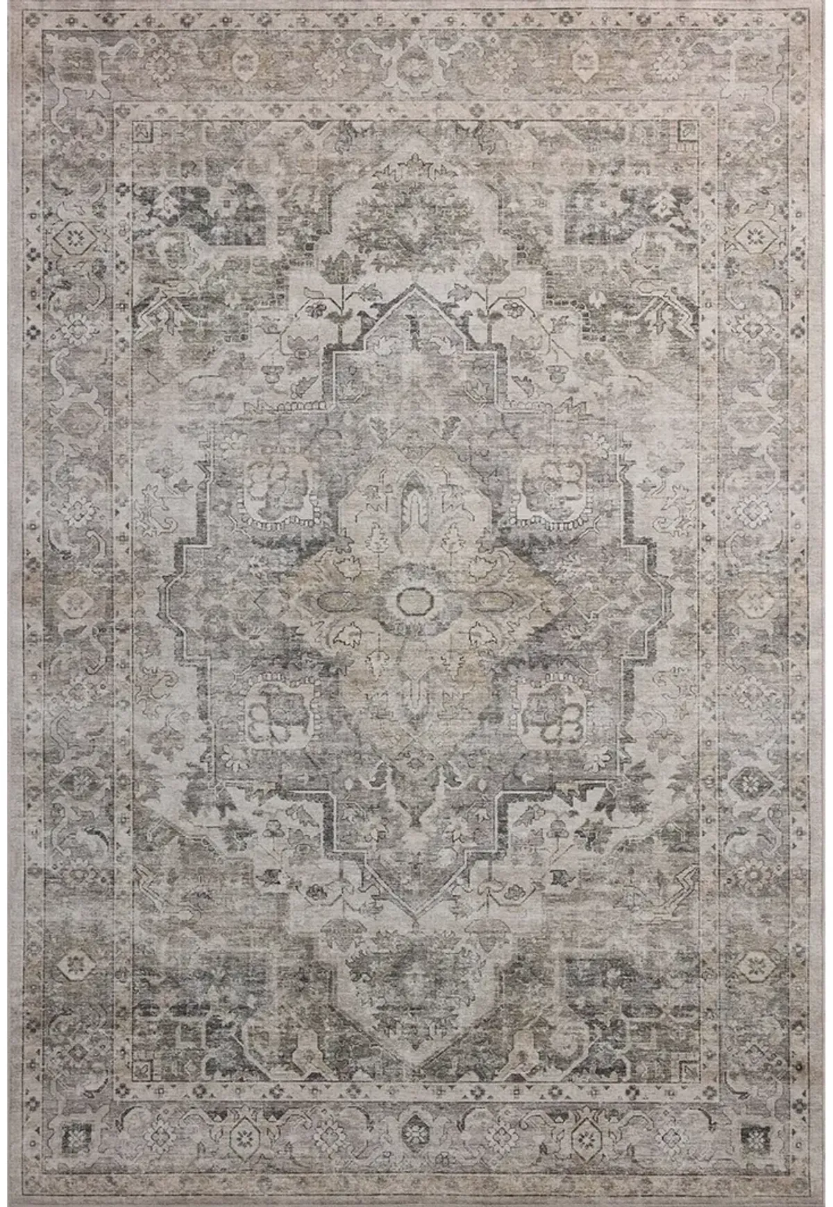 Josie  Silver/Natural 5'x7'6" Machine Washable Rug