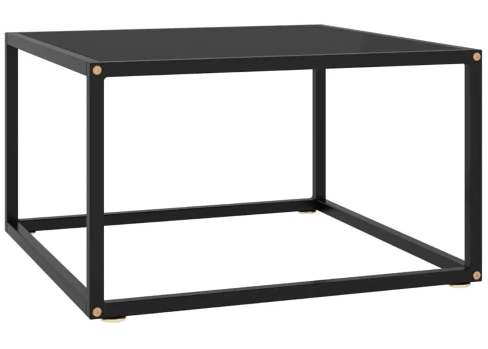 CHARMMA Coffee Table Black with Black Glass 23.6"x23.6"x13.8"