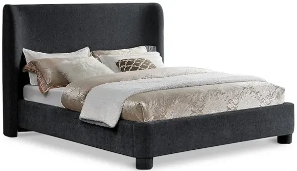 Meridian Furniture Penny Black Chenille Fabric King Bed