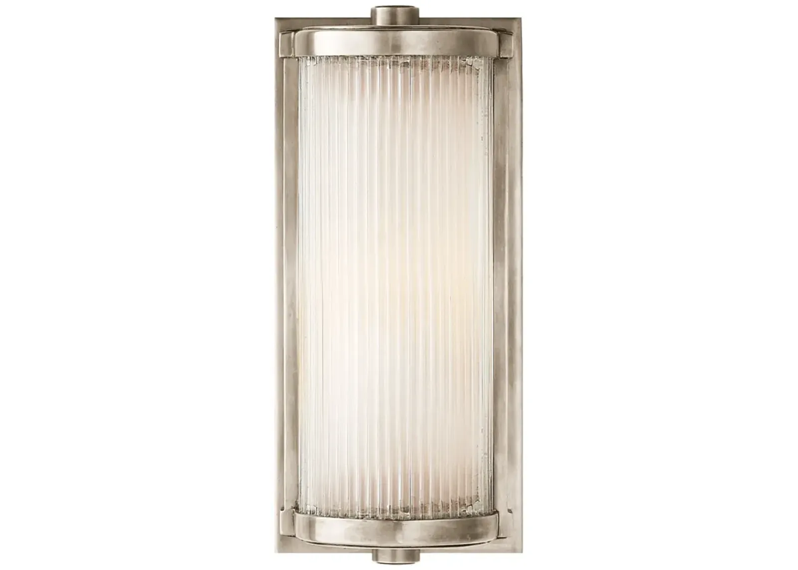 Dresser Short Glass Rod Light in Antique Nickel